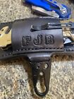 Personalized Leather Belt Loop Sheath For Clip  Folding Knife Horizontal Edc