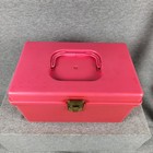 Vintage 1970 s Wil-hold Wilson Pink Sewing Box W  Removable Tray - Retro
