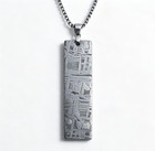 Meteorite Rectangular Pendant  Natural Muonionalusta Space Rock Necklace