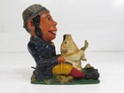 Vintage Cast Iron Leprechaun Petty Pig Mechanical Coin Bank Ln 13160 