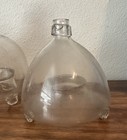 Pair Of Antique French Hand Blown Footed Glass Fly Trap Catchers