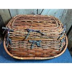 Huge Vintage Picnic Sewing Storage Basket  Hand Woven Jute Rope And Rattan 1970s