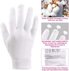 3 Pairs Moisturizing Gloves Over Night Bedtime White Cotton   Cosmetic Inspectio