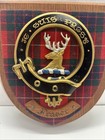 Vintage Scottish Fraser Crest Tartan Wool Wood Wall Plaque