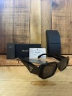 Prada Spr 17w Women   s Rectangular Sunglasses Black Frame Gray Tinted Uv400 145mm