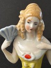 Lovely 3 5    8022 Pin Cushion Half Doll Fine Details Holding Fan Deco Style Vgc
