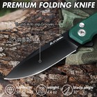 Flissa Pocket Knife 4 5-inch Folding Knife G10 Handle D2 Steel Blade Button Lock