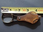 Vintage Brass tortoise Shell Pocket Folding Optical Glass Magnifying Lens loupe