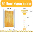 60feet Gold Plated Chain For Jewelry Making  Width 2mm Diy Jewelry Making Chain