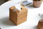 Rattan Tissue Box Cover Natural Woven Facial Napkin Holder Square  natural  5 5x