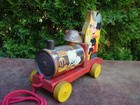 Vintage Disney 1940 s Mickey Mouse Choo Choo Pull Toy  485 By Fisher-price Works