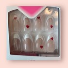 Kiss Voguish Fantasy Press-on Nails Medium 28ct Heart Design Glue Included New
