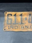 1929 Indiana License Plate 611-437 Original Paint Orange Black Pre-depression