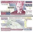 Turkey 12 Pcs Unc Set  10 To 20000 50000 100000 250000 500000 1000000 1982-2002