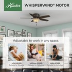 Hunter 52 Inch Indoor Ceiling Fan With Led Light  Bronze Ceiling Fan With Pul   