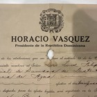 1924 Signed Document Horacio Vasquez President Of The Dominican Republic 
