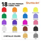 Fabric Paint  Shuttle Art 18 Colors Permanent Soft Fabric Paint In Bot