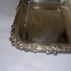 Antique Brass Silver Plate Heavy Vintage Serving Plate Tray Dish 11 5    By 8 5    