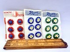 18 Pcs Czech Glass Buttons 3 Original Cards Yellow Red Green Edelweiss Kepa M