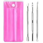 Cuticle Pusher Remover Nail Cleaner Manicure Pedicure Stainless Steel Tool Set 