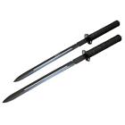 2pc Set 24  Fixed Blade Ninja Sword Full Tang Black Machete W  Back Sheath