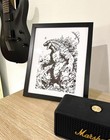 Hand Drawn  not A Print  Godzilla Framed Pen   Ink Art Drawing
