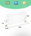 Upgogo White Folding Bed Rail 43 Inches Toddler Baby Safety