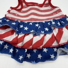 Build A Bear Dress Red White Blue Stars Stripes Ruffle Sequin Teddy Outfit- Read
