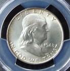 1948 Franklin Silver Half Dollar - Pcgs Ms 66 Fbl - Gold Shield