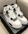 Jordan 4 Retro  white Oreo   Men s Basketball Shoes Mid Top Us Size7-12