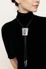 Vintage Native American Sterling Silver Bolo Tie  signed 