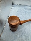 Vintage 10  Carved Turned Wood Judges Gavel Hammer Law Office Desk Decoration