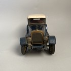 Vintage Japanese Tin Friction Sedan Toy Car Blue Cream Roof 12    Unmarked 1950s