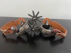 Antique Vintage Mexican Charro Silver Inlaid Spurs