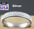 Fashion Small Clear Filled Rhinestone Comfort Fit Gold silver Ring Size 7-11 5