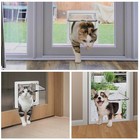 White 4-way Locking Cat Door Flap Small Pet Door For Windows   Sliding Doors
