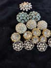 Lot Of Vintage Rhinestone Bling Buttons   16 Buttons  read Description  Lot 007