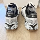 Reebok Flashfilm Trainers Gum Shoe Bottom Black White Leather Mens 8 Womens 10