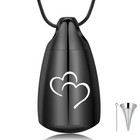 Large Capacity Heart Bullet Urn Necklaces For Ashes Cremation Jewelry Keepsake