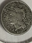 1865 Nickel 3 Cent Piece Dark Tone Very Nice Rare Antique Coin Free Shipping