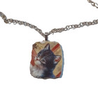 Cat Kitten Necklace Broken China Pendant Charm Handmade Jewelry