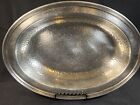 Vtg Meriden B  Company Hammered Silver Plate  2211 Oval 11 1 4  Serving Bowl