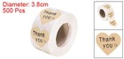 500 Pcs Thank You Stickers  1 5  Self Adhesive Heart Shaped Kraft Paper F