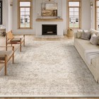 8x10 Washable Area Rug Beige Vintage Distressed Large Rug For Living Room 
