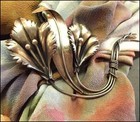 Antique Vintage Art Nouveau Big Sterling Silver Flower Brooch