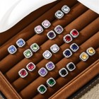 Men Women Sterling Silver  Plated Cubic Zirconia Square Stud Earrings E36