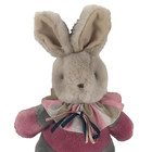 Vintage Applause Marzipan Bunny Rabbit 14   Plush Pink Blue Stripe Collar
