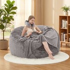 Giant Memory Foam Bean Bag Chair Large Sofa Bed Lounge With Pillow Blanket Rug