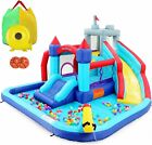 Inflatable Kids Water Slide Jumper Bounce House W blower  Water Gun splash Pool 