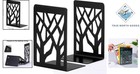 Elegant Heavy-duty Metal Bookends - 3 6 d X 4 7 w X 7 h Black Set Of 2